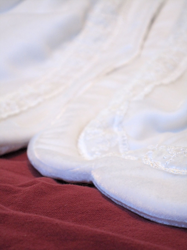 christening coat scalloped hem