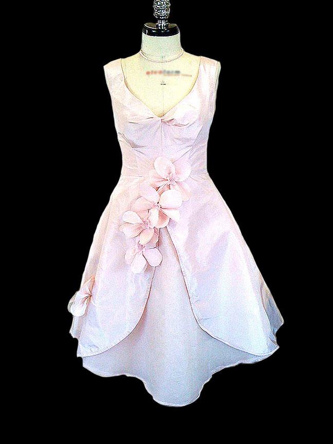 Pink silk wrap front dress