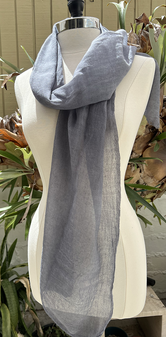 pure wool gauze gray ombré scarf